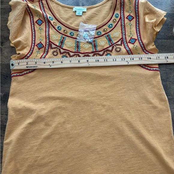 Sundance Beaded short sleeve top size small NEW - Picture 4 of 5